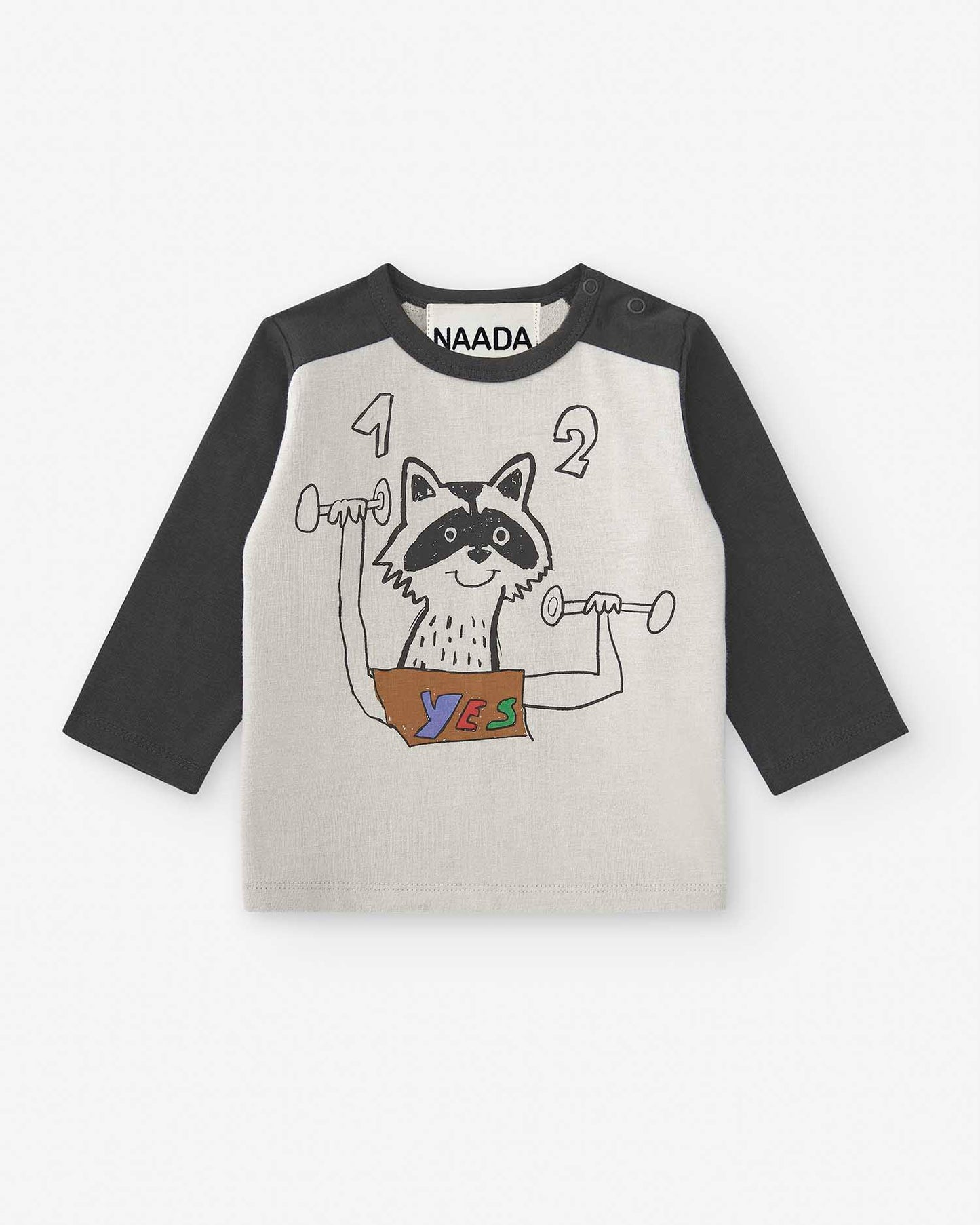 BABY T SHIRT RACCOON SATURDAY WORK OUT